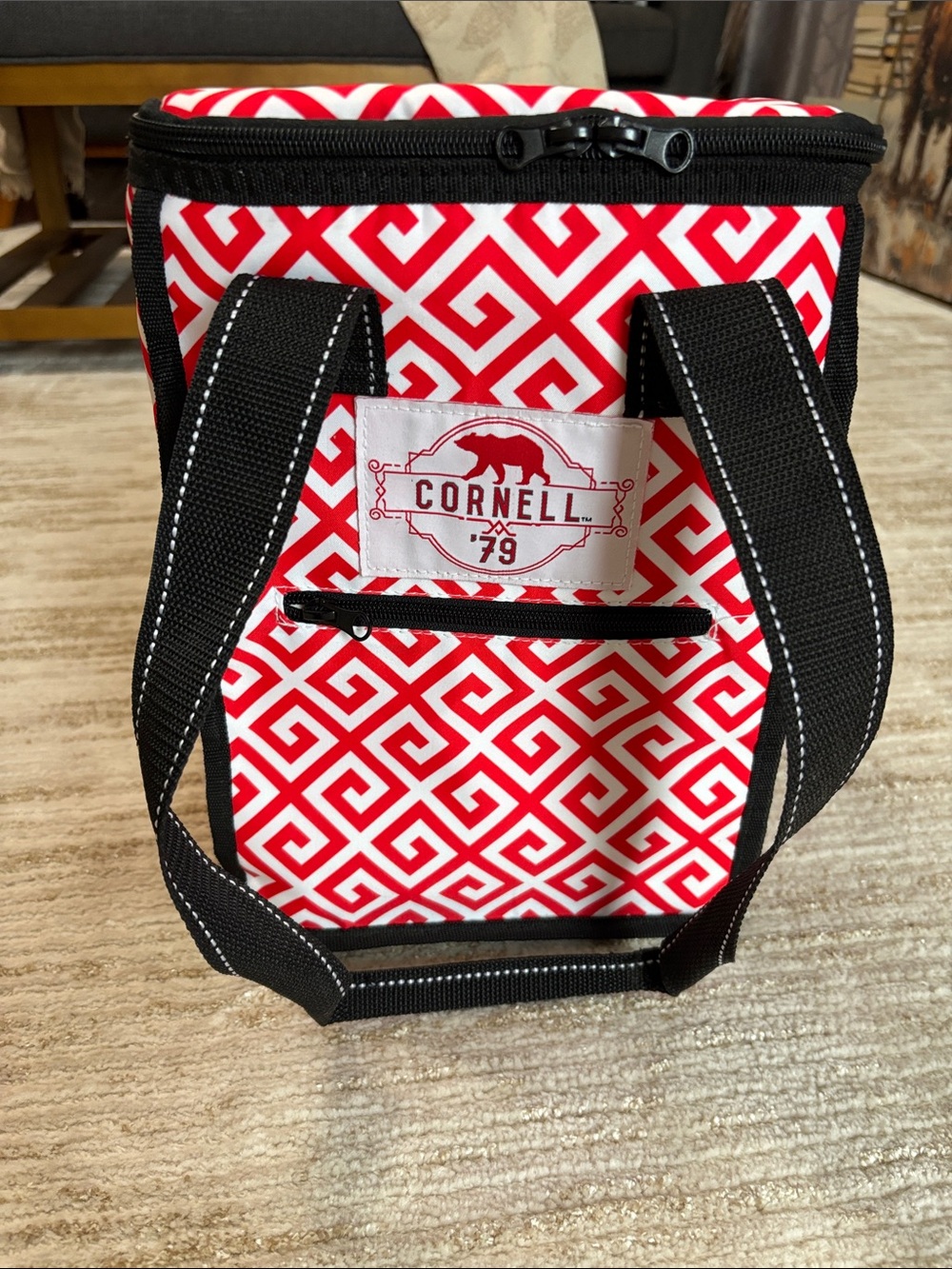 NWOT Scout Brand Cornell ‘79 Red & Black Geometric Pleasure Chest Soft Cooler